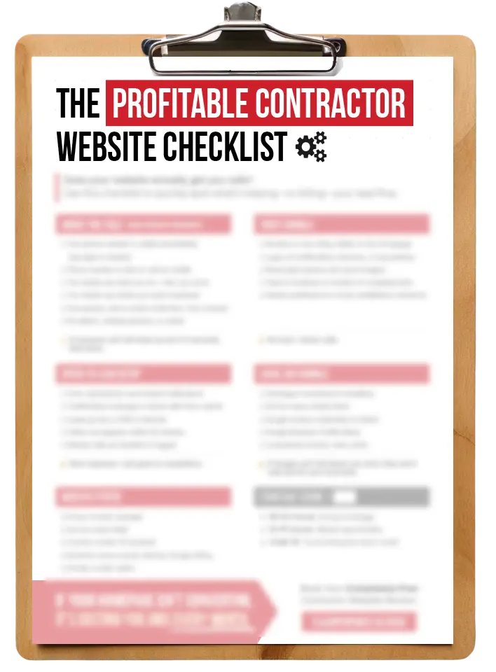 The Profitable Contractor Website Checklist